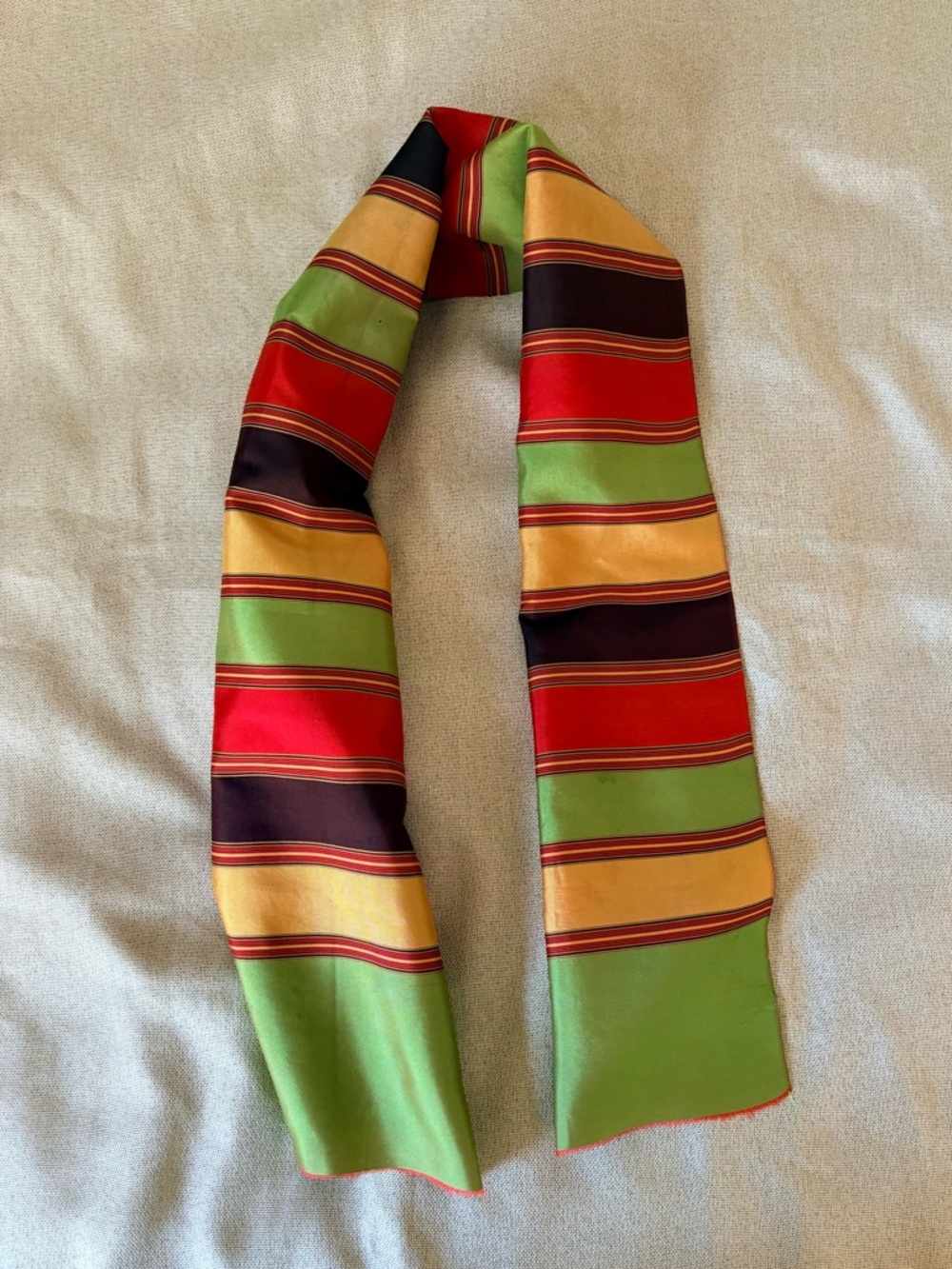 Echo Silk Scarf Italy Striped Satin Men’s Unisex